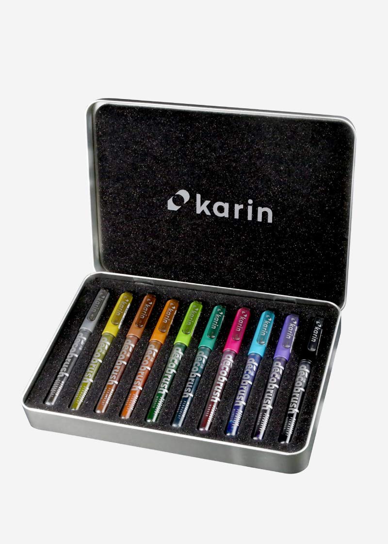 Set 12 rotuladores Karin Brushmarker Pigment Decobrush Violet-Blue Colors  Collection - Fieltro - Los mejores precios
